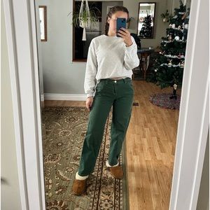 Garage Forest Green Wide-Leg Jeans
